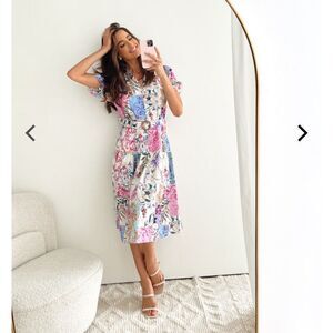 Esther & Co Morlie Floral Patchwork Dress Size 6